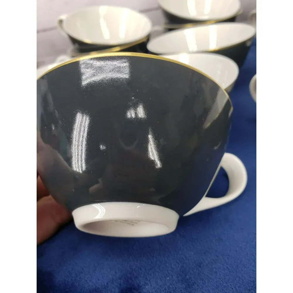 Syracuse Nocturne Cup 704895 Blue White‎ Gold Trim Lot Bundle of 12 Cups